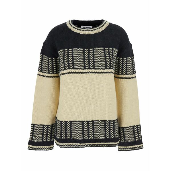 ファースト 古典派音楽 レディース 編み物\u0026プルオーバー アウター Intarsia-knit sweater Neutrals