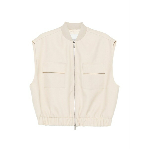 野球クラブ はたご屋 ザ 昼まえ レディース 厚地の外套 アウター Koral sleeveless flap-pocket gilet Neutrals