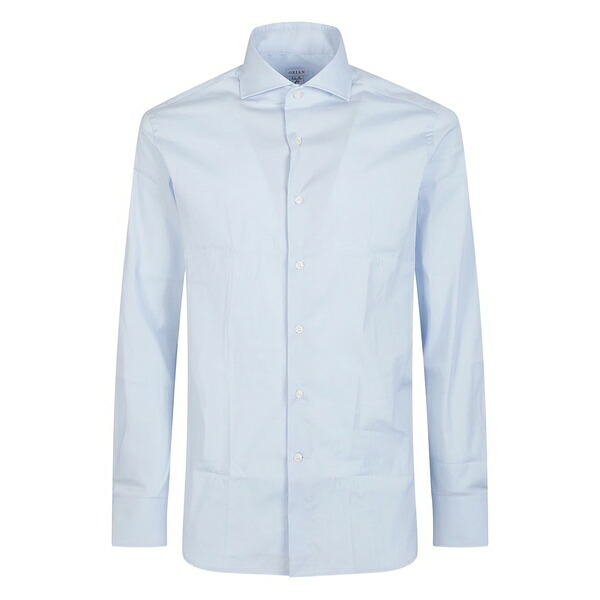 オリアン メンズ プルオーバー トップス Long-sleeve cotton shirt Blue