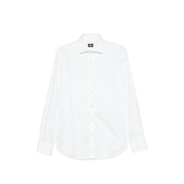 アレッサンドロゲラルディ メンズ プルオーバー トップス Pleated-bib shirt White