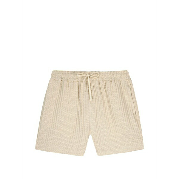 メゾンラビッシュ メンズ 心地よいズボン下 ボトムス Waffle-knit drawstring shorts Neutrals