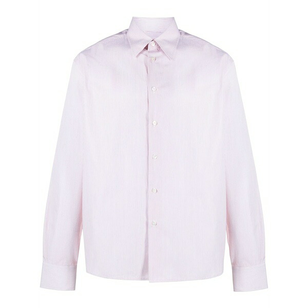 ランバン メンズ ティーシャツ トップス Pinstripe-print cotton shirt White