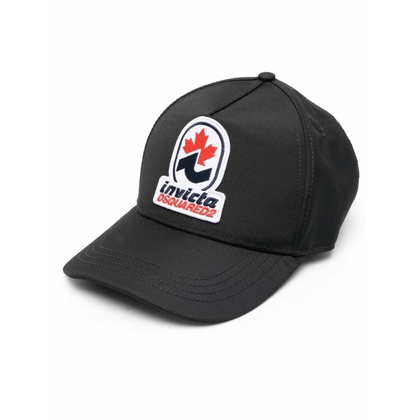 ディースクエアード メンズ 鳥打ち帽 付属物 Logo-patch baseball cap Black