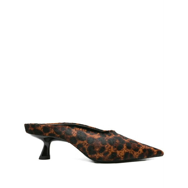 サイモン鏡鑑 レディース サンダル シューズ Leather heeled mules Brown
