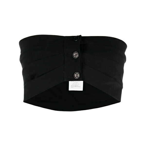 フィロソフィーデロレンゾセラフィーニ レディース カットソー トップス Buttoned draped crop top Black