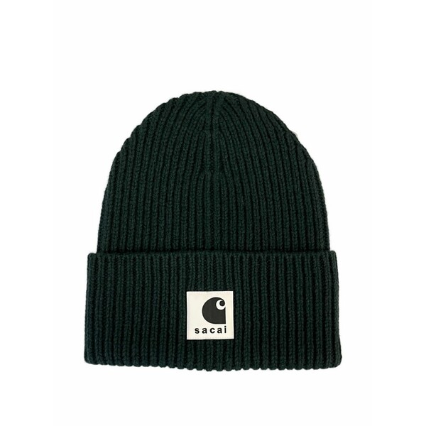 サカイ メンズ かぶり笠 佩び物 X  carhartt wip ribbed beanie hat Green