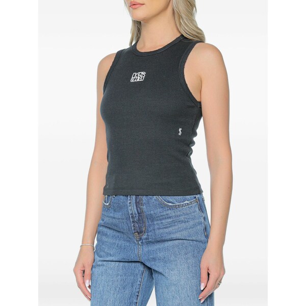 スビ レディース カットソー トップス Stacked syndicate tank top Black