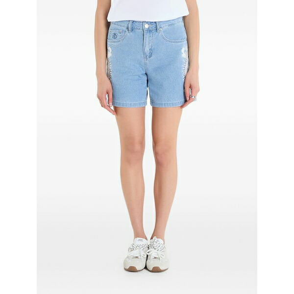 デジグアル レディース ジーンズズボン下 ボトムス Embroidered denim shorts Blue