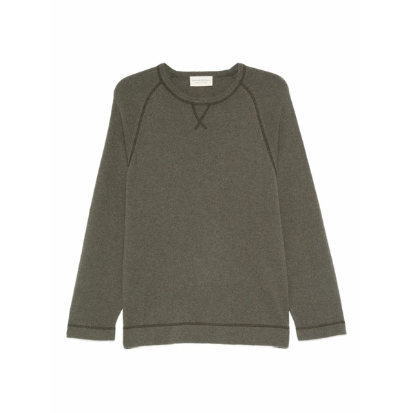 オフィシンジェネレール メンズ 編み物\u0026プルオーバー アウター Raglan-sleeve crew-neck sweater Green
