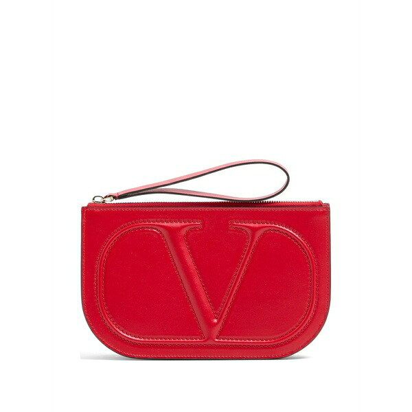 ヴァレンティノ ガラヴァーニ レディース 銭入れ 添え物 Vlogo walk calfskin pouch Red