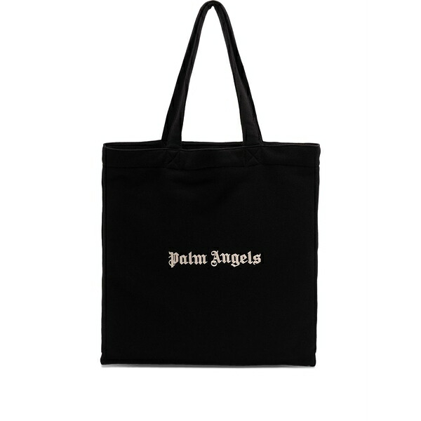 パーム・エンジェルス メンズ トートバッグ 御徒面子 Logo-embroidered tote bag Black