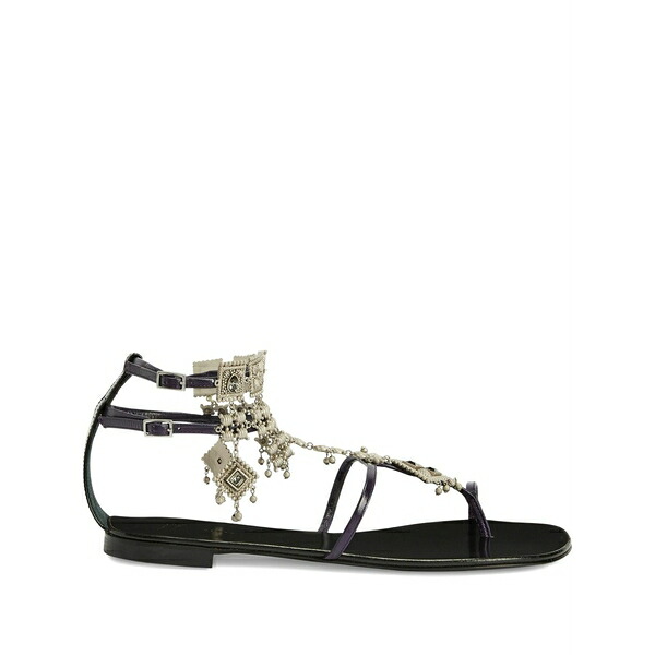 ジュゼッペザノッティ レディース サンダル シューズ Amira embellished leather flat sandals Purple