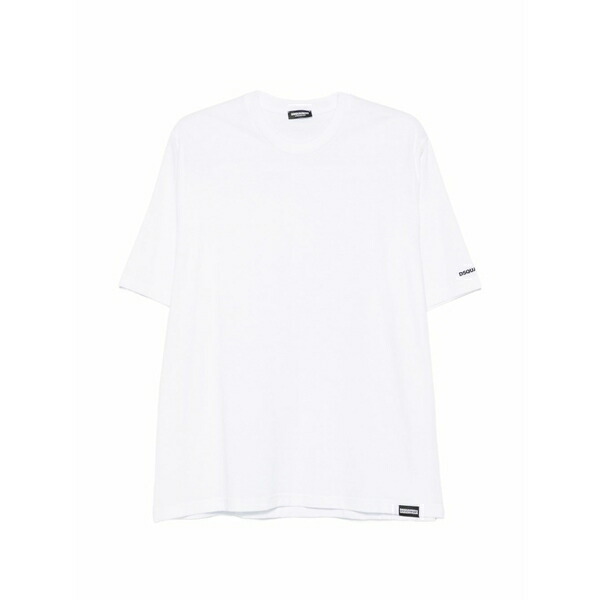 ディースクエアード メンズ ティーシャツ トップス Logo-patch t-shirt White