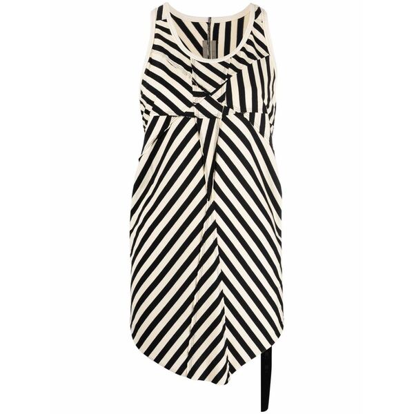 リックオウエンス レディース カットソー トップス Striped sleeveless tank top Black