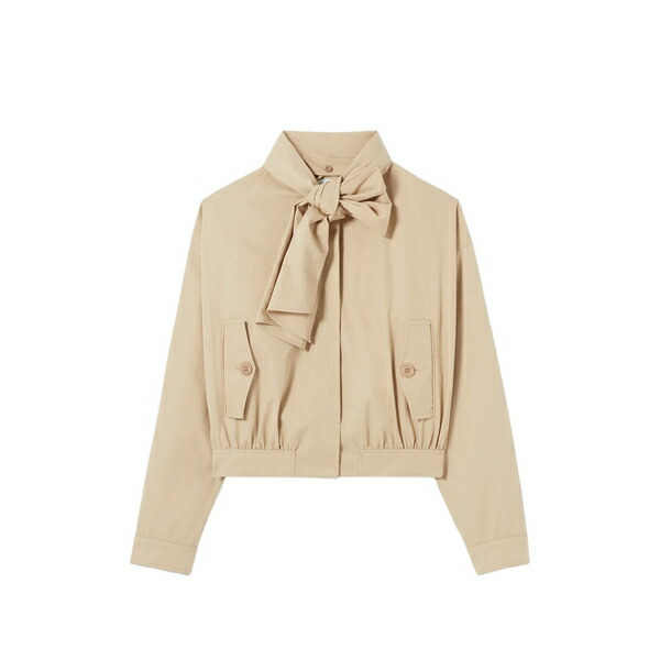 クローディピエルロ レディース 上衣＆上衣 アウター Self-tie short trench jacket Neutrals