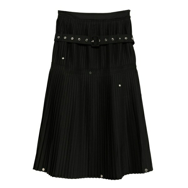 鍵を掛ける レディース スコート ボトムス Pleated overturn skirt Black