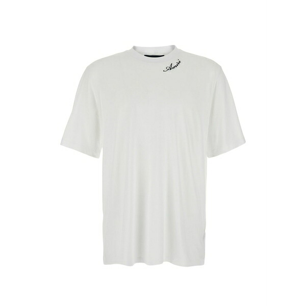 アミリ メンズ ティーシャツ トップス Logo-embroidered t-shirt White