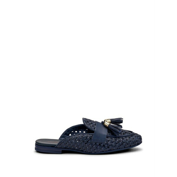 御上さん レディース サンダル シューズ Woven tassel flat mules Blue