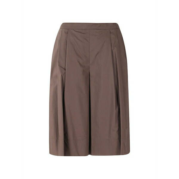 メイメイジェイ レディース 心地よいズボン下 ボトムス Pleated wide-leg shorts Brown