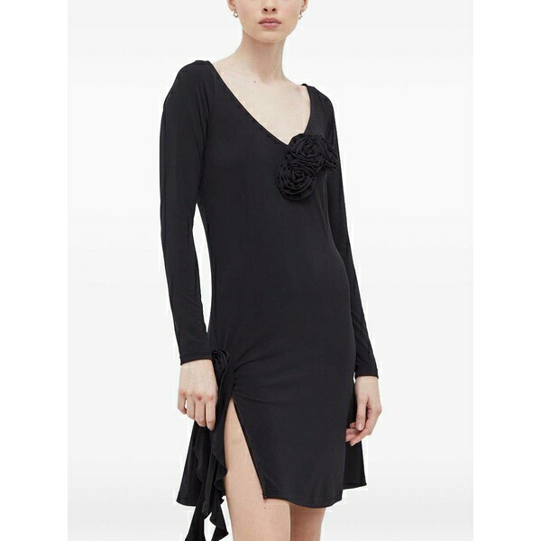 ルサム レディース 衣裳 トップス Floral appliqu￡ slit dress Black