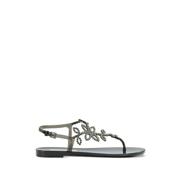 メンギ― レディース サンダル シューズ Crystal-embellished floral-detail sandals White