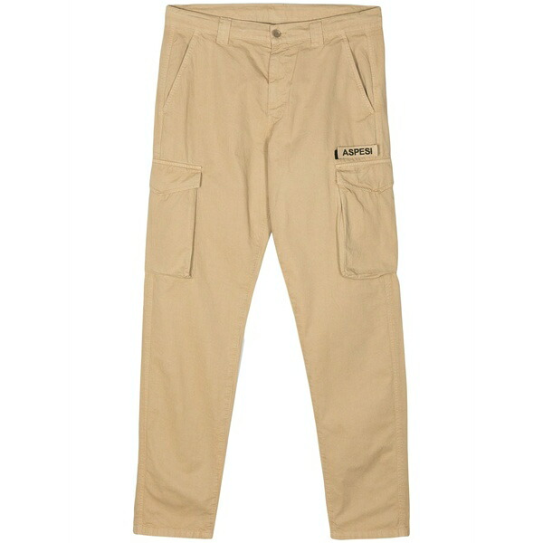 アスペジ メンズ 心地好いズボン下 ボトムス Tapered-leg cargo trousers Neutrals