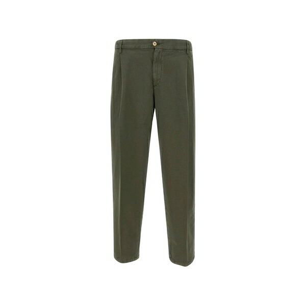 ブリ後ろ側 1949 メンズ 心地よいズボン下 ボトムス Pressed-crease tapered trousers Green