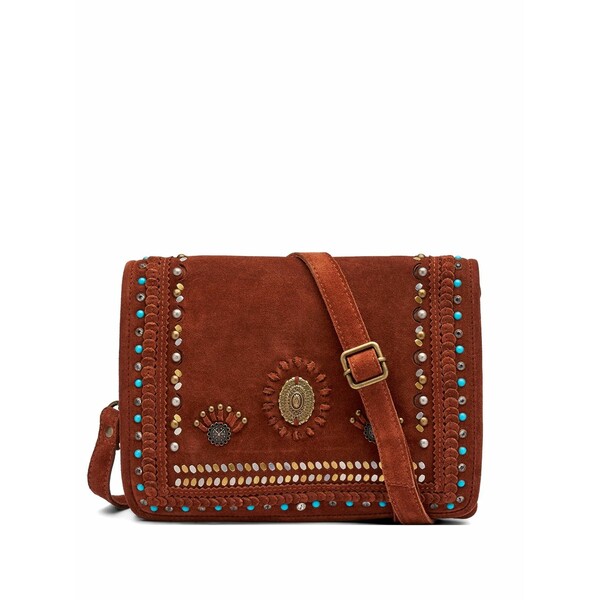 亭主もち レディース ショルダーバッグ 御徒面子 Stud-embellished clutch bag Brown