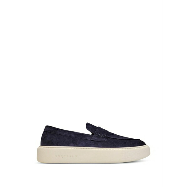 ヘンダーソン・ブラッコ メンズ スリッポン・ローファー シューズ Suede slip-on loafers Blue