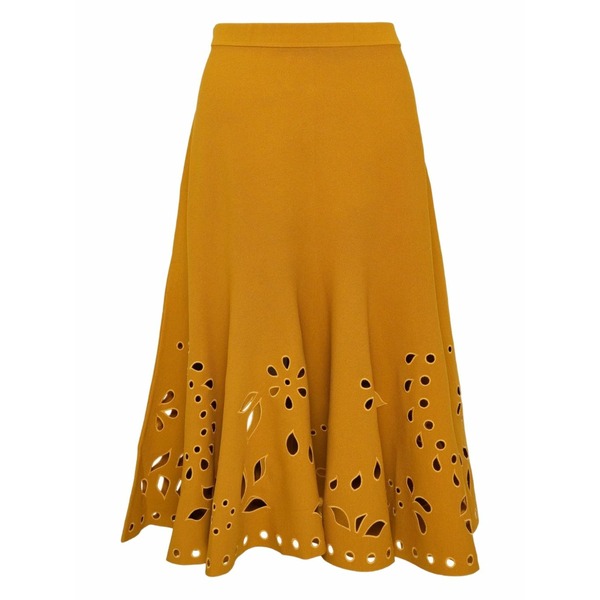 ウラ・ジョンソン レディース スコート ボトムス Fiorella cutout-detail MIDI skirt Yellow