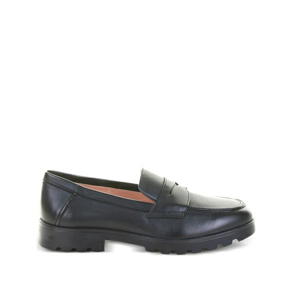 サントーニ レディース スリッポン・ローファー シューズ Penny-slot leather loafers Black