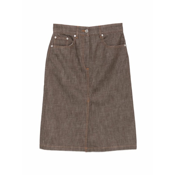 アーペーセー レディース スコート ボトムス Contrast-stitch five-pocket skirt Brown