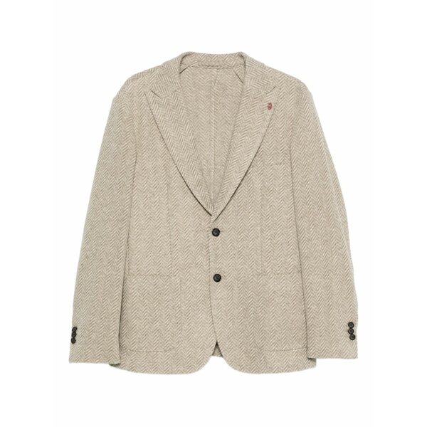 リュージョー メンズ ジャケット＆ブルゾン アウター Herringbone blazer Neutrals｜asty
