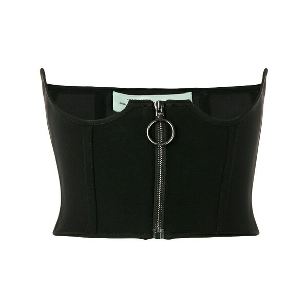 オフホワイト レディース シャツ トップス Cupless corset top Black｜asty