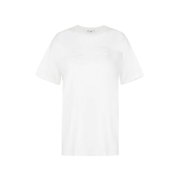 エリザベスフランキ レディース ティーシャツ トップス Embossed-logo t-shirt White