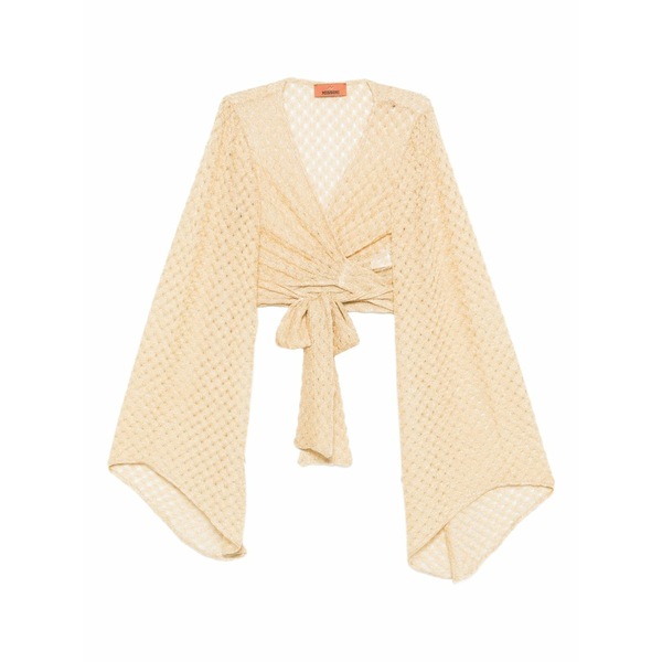ミッソーニ レディース シャツ トップス Tie-front crop top Yellow|asty