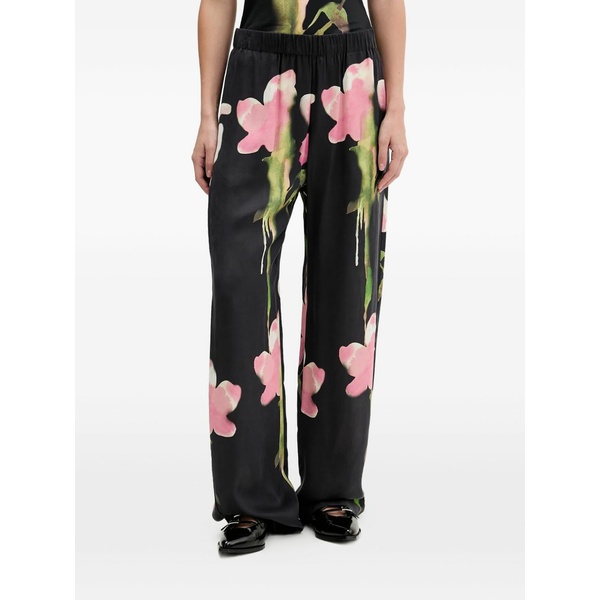 スティーヌ・ゴヤ レディース 心地よいズボン下 ボトムス Floral-print palazzo pants Black