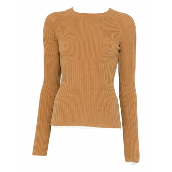パトリツィア ペペ レディース 編み物\u0026プルオーバー アウター Ribbed fitted sweater Neutrals