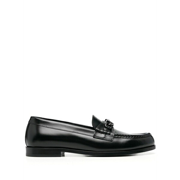 ヴァレンティノ ガラヴァーニ メンズ スリッポン・ローファー シューズ Vlogo chain leather loafers Black
