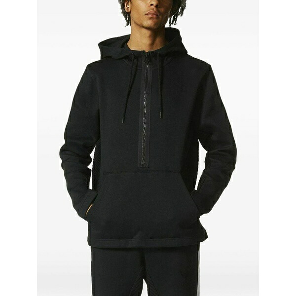 アディダス メンズ パーカー・スウェットシャツ アウター Halfzip hoodie Black