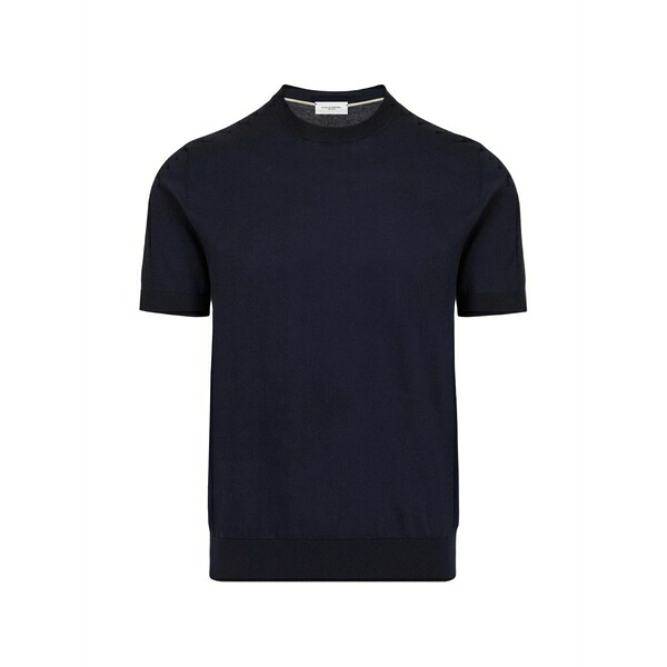 パウロペコラ メンズ 編み物\u0026プルオーバー アウター Short-sleeve cotton sweater Blue