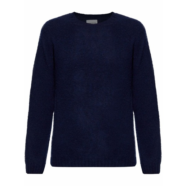 北の方事業計画 メンズ 編み物\u0026スウェーター アウター Wool sweater Blue
