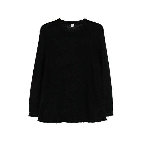 トーテム レディース 編み物\u0026スウェーター アウター Open weave sweater Black