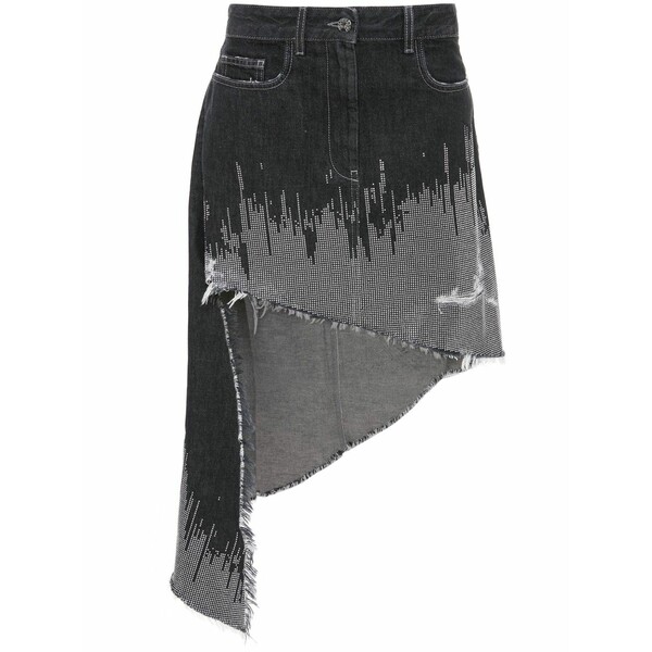 J.W.アンダーソン レディース スコート ボトムス Studded asymmetric denim skirt Black
