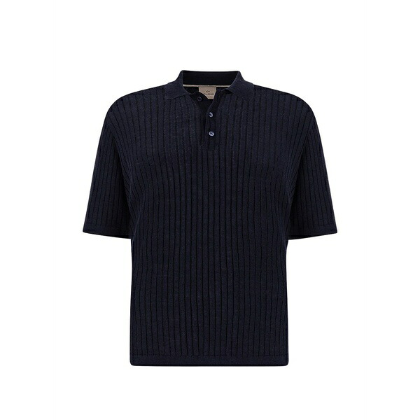 ポールアンドシャーク メンズ スポーツシャツ トップス Ribbed polo shirt Blue