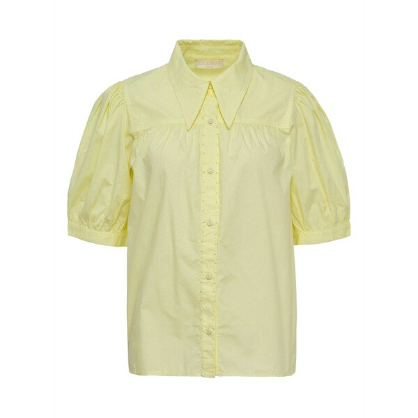 ウラ・ジョンソン レディース プルオーバー トップス Puff-sleeve buttoned shirt Green