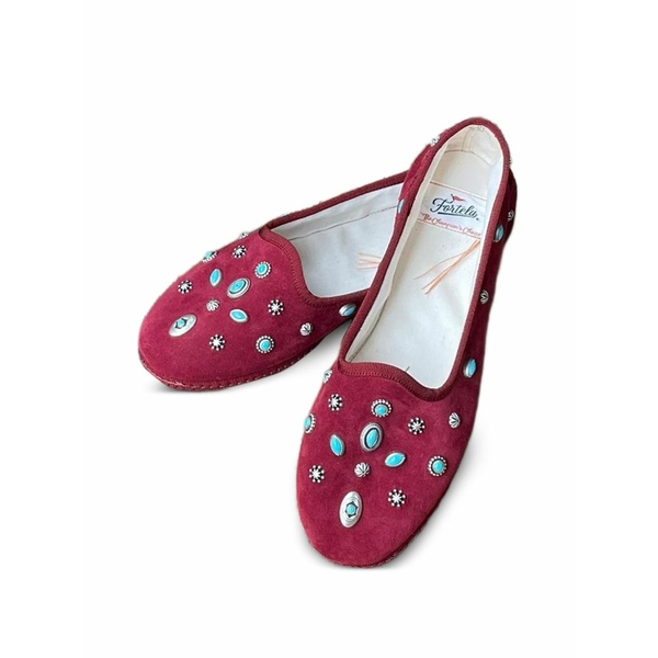 フォルテラ レディース サンダル シューズ Friulane studded slippers Red