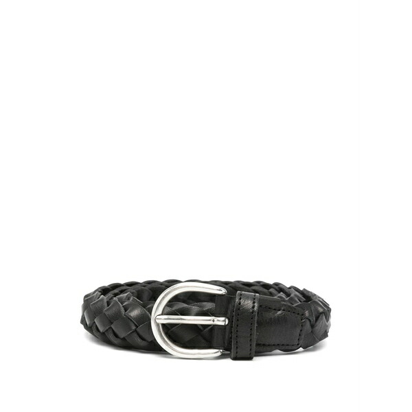 レ ドゥ メンズ 胴締め 佩び物 Victor braided leather belt Black
