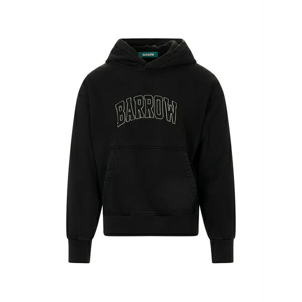 バロウ メンズ パーカー・スウェットシャツ アウター Logo-embroidered hoodie Black