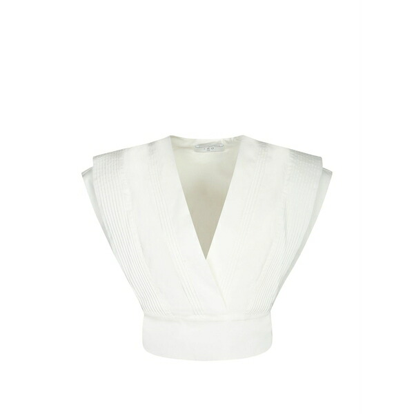 イロ レディース プルオーバー トップス Pleated wrap top White